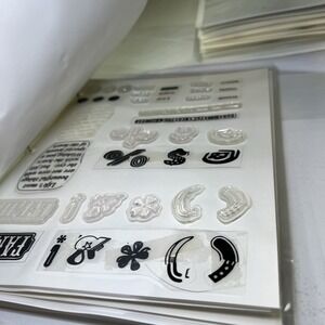HUGE STAMP LOT 13 Page Binder Brand Mixed Unmounted Clear Rubber‎ Stamps